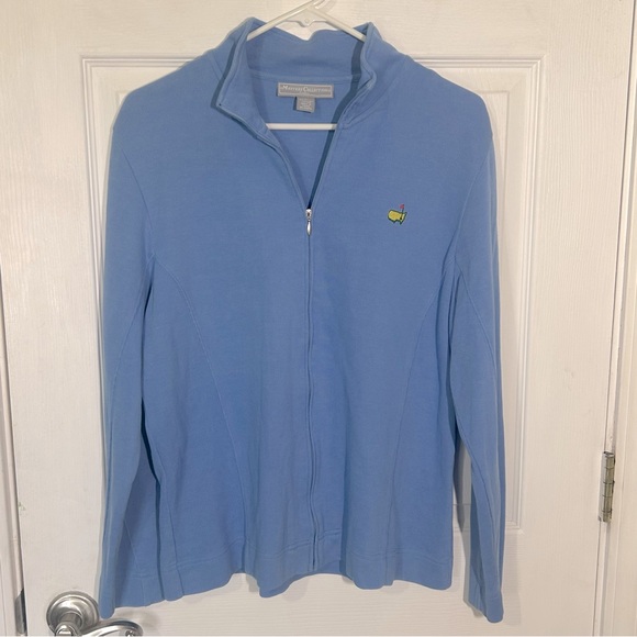 Ladies Masters Collection Full Zip Blue Golf Sweater Size Large Country Club - Picture 1 of 11